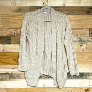 SO size small cream cable knit cardigan sweater